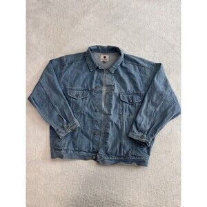 Vintage 90s Pepsi Cola Denim Baggy Oversized Fit Soda Jean Jacket Trucker Sz XL